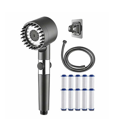 3 Modes Shower Head with rear-dial adjustment, high-pressure water flow, and universal fit for easy installation