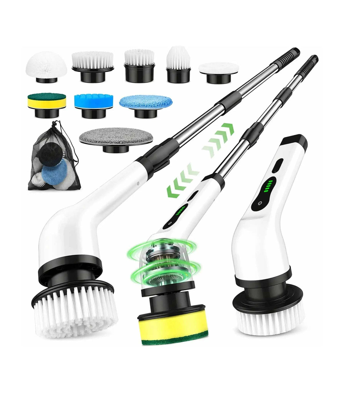 9 in 1 Electric Cleaning Brush with multiple heads for versatile household cleaning