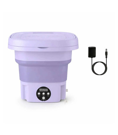 Compact portable mini washing machine for small laundry loads, foldable and top-loading design ideal for baby clothes and travel use
