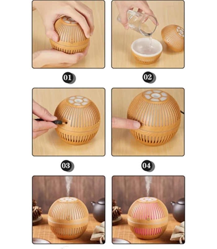 Wrtr 150ml Ultrasonic Essential Oil Diffuser 7 Color Light