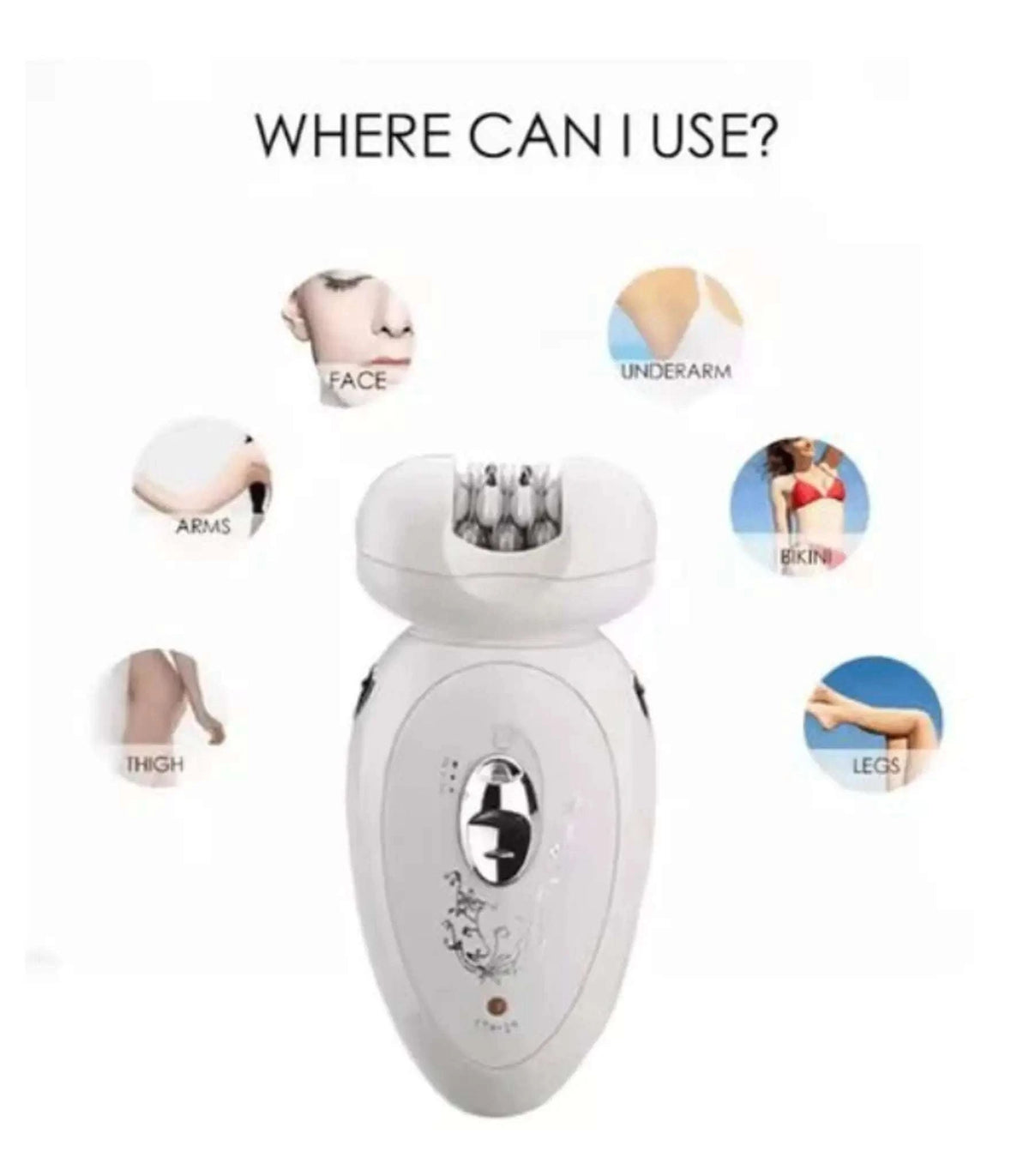Compact electric trimmer for women designed for facial and body grooming, lightweight and travel-friendly.