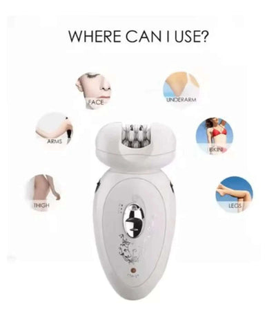 Compact electric trimmer for women designed for facial and body grooming, lightweight and travel-friendly.
